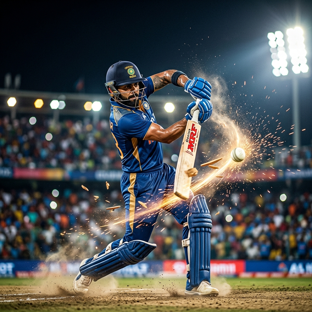 Indian Batsman with Bat